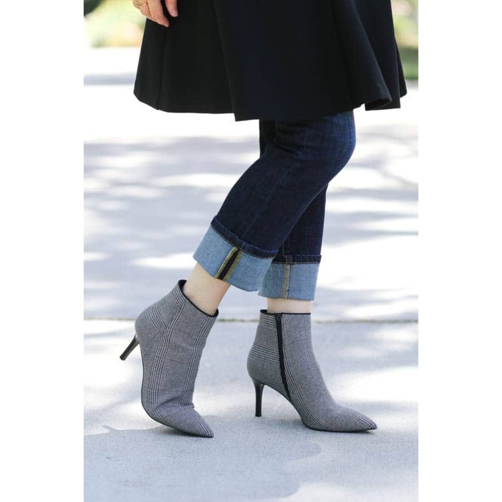 Cabi‎ Gray Glen Plaid Dandy Booties Size 9